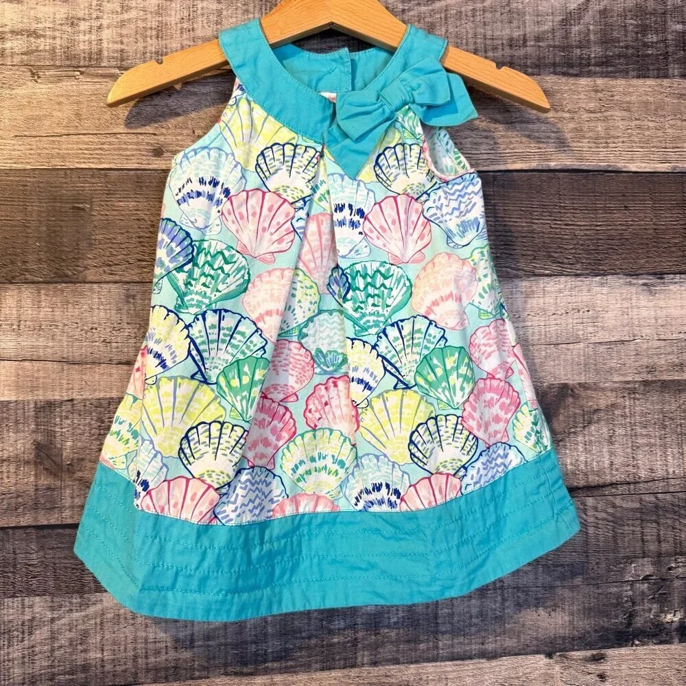 Vintage Gymboree Baby Girls Sleeveless Seashell Print Dress 6-12 Months Coastal